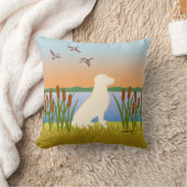 Coussin Coucher de soleil de chien d'oiseau jaune du Labra (Couverture)