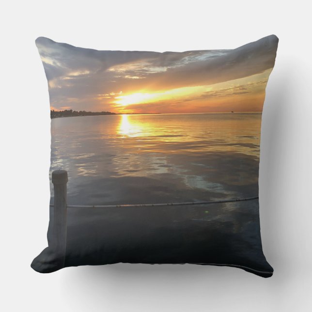 Coussin Coucher de soleil de la jetée (Recto)