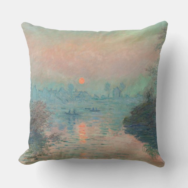 Coussin Coucher de soleil de Monet sur la Seine Impression (Recto)