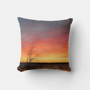 Coussin Coucher de soleil du lac Ice "Bienvenue au lac" Co