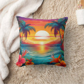 Coussin Coucher de soleil du paradis tropical (Couverture)
