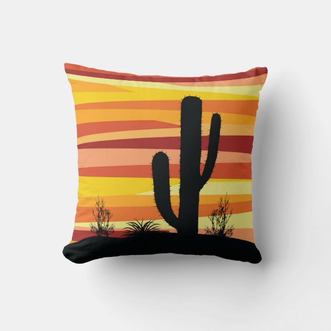 Coussin Coucher de soleil géométrique dans le désert (Recto)