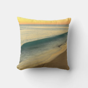Coussin Coucher de soleil jaune sur l'oeuvre acrylique de