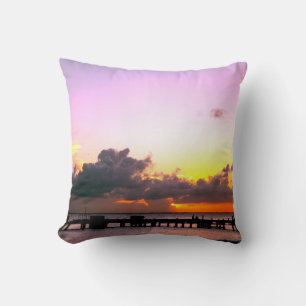 Coussin coucher de soleil mexicain orange or violet époust