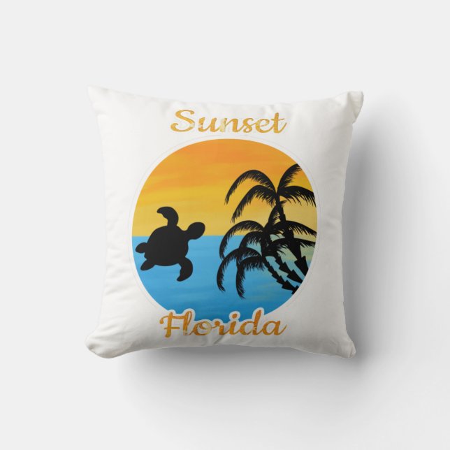 Coussin Coucher de soleil mignon en Floride    (Recto)