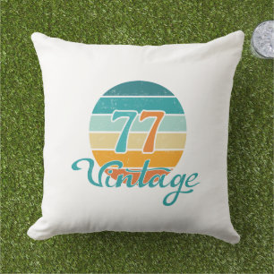 Coussin Coucher de soleil rétro 77 Vintage en détresse