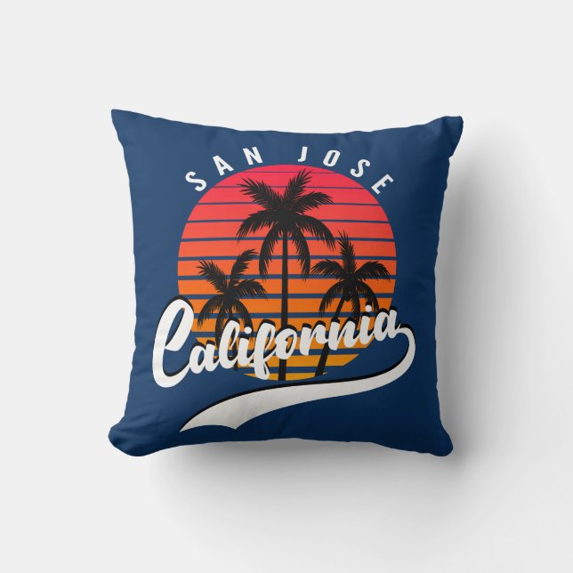 Coussin Coucher de soleil rétrograde de San Jose (Recto)