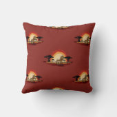 Coussin Coucher de soleil savane lion (Verso)