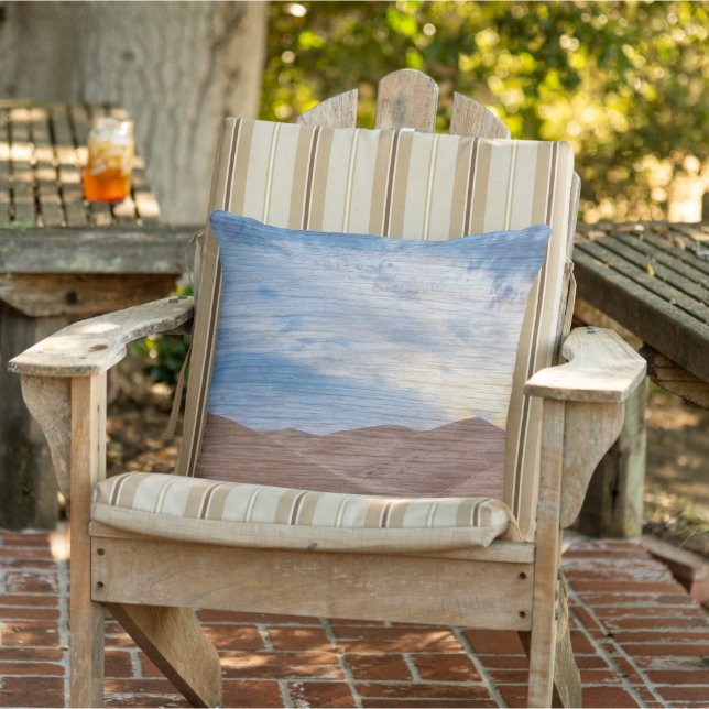 Coussin Coucher de soleil sur dunes de sable sur photo gra (Chaise)