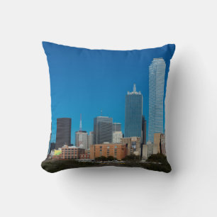 Coussin Coucher de soleil sur la ligne d'horizon de Dallas