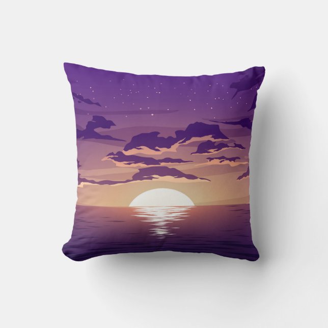 Coussin Coucher de soleil sur la mer (Recto)