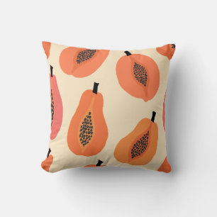 Coussin Coucher de soleil sur la papaye Héros & fleur de g