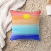 Coussin Coucher de soleil sur l'aquarelle de l'océan Art A (Couverture)