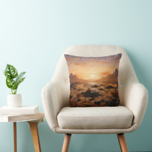 Coussin coucher de soleil sur le désert