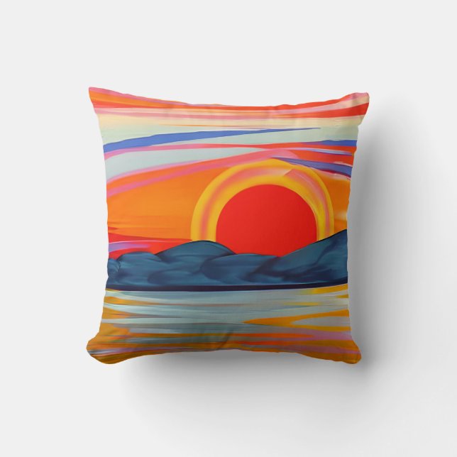Coussin Coucher De Soleil Sur Les Montagnes (Recto)