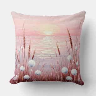 Coussin Coucher de soleil sur un champ de pissenlits