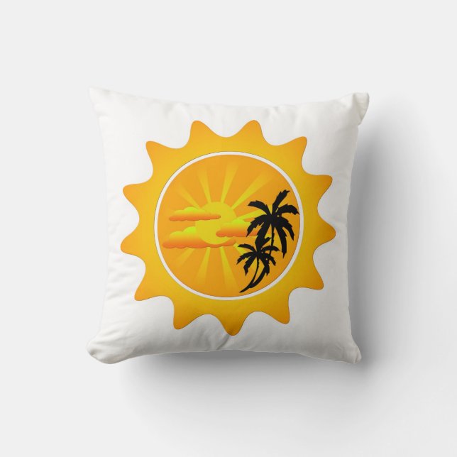 Coussin Coucher de soleil tropical (Recto)