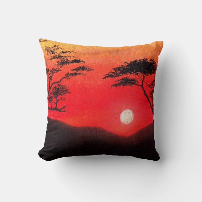 Coussin Coucher du soleil africain (Recto)