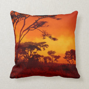 Coussin Coucher du soleil africain orange
