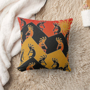 Coussin Coucher du soleil de désert de Kokopelli vers le