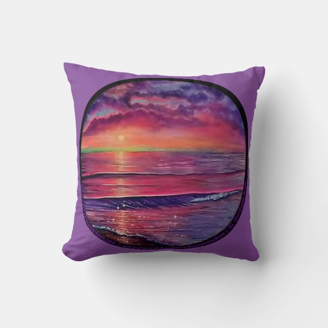 Coussin Coucher du soleil de la mer Jeu d'oreiller (Recto)