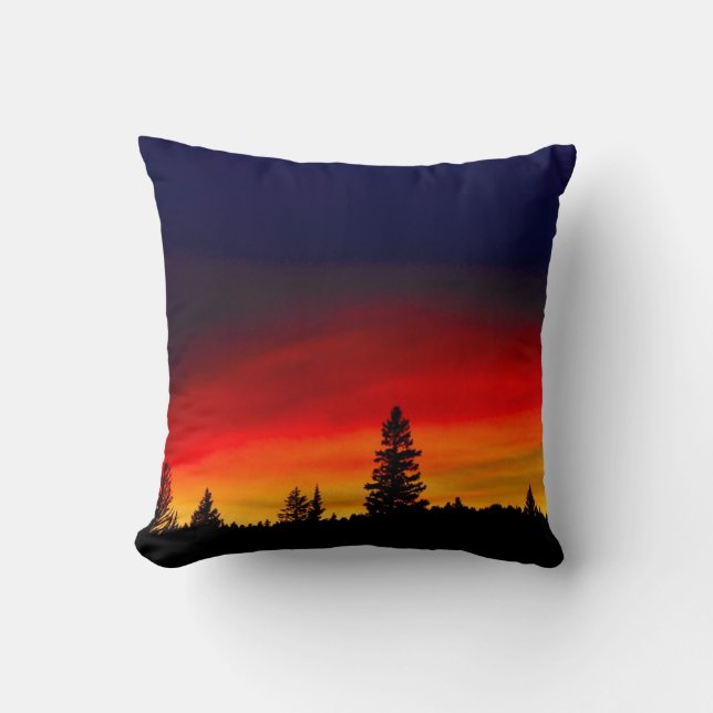 Coussin Coucher du soleil de Yellowstone (Recto)