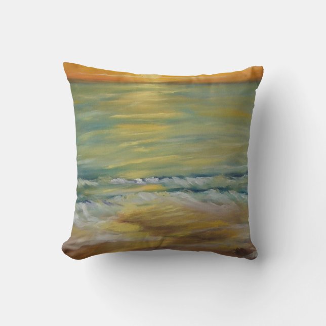 Coussin Coucher du soleil nautique (Recto)