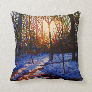 Coussin Coucher du soleil sur la neige 2010