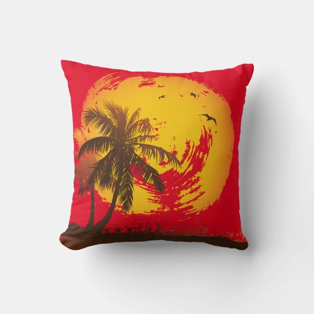 Coussin Coucher du soleil tropical (Recto)