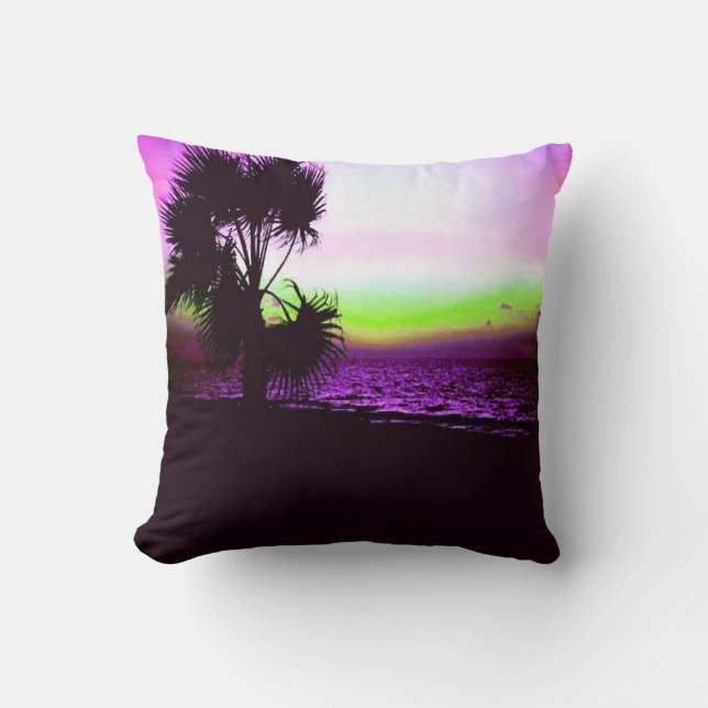 Coussin Coucher du soleil tropical (Recto)