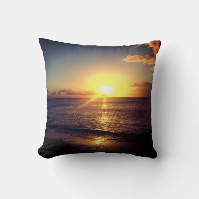 Coussin Coucher du soleil tropical (Recto)