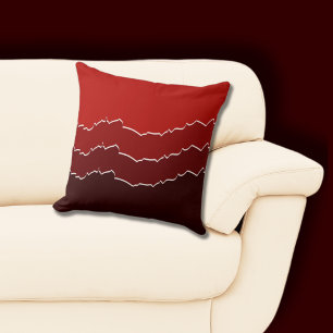 Coussin Couches irrégulières à découpe rouge