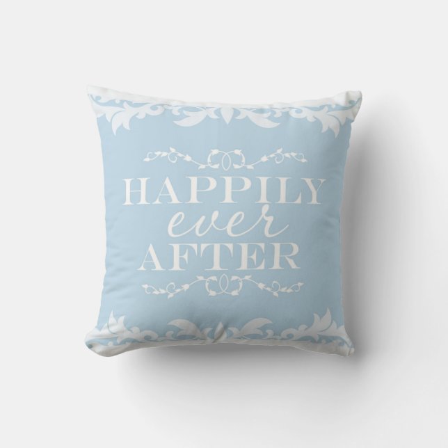 Coussin Couchon de jet de princesse bleue APRÈS HEUREUX À  (Recto)