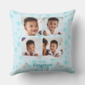 Coussin Couette Bleu Nom du bébé Photo Jeu d'oreiller (Verso)
