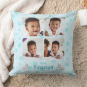 Coussin Couette Bleu Nom du bébé Photo Jeu d'oreiller (Couverture)