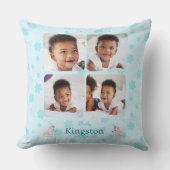 Coussin Couette Bleu Nom du bébé Photo Jeu d'oreiller (Recto)