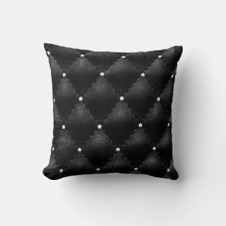 Coussin Couette en cuir noir Tiny Flower