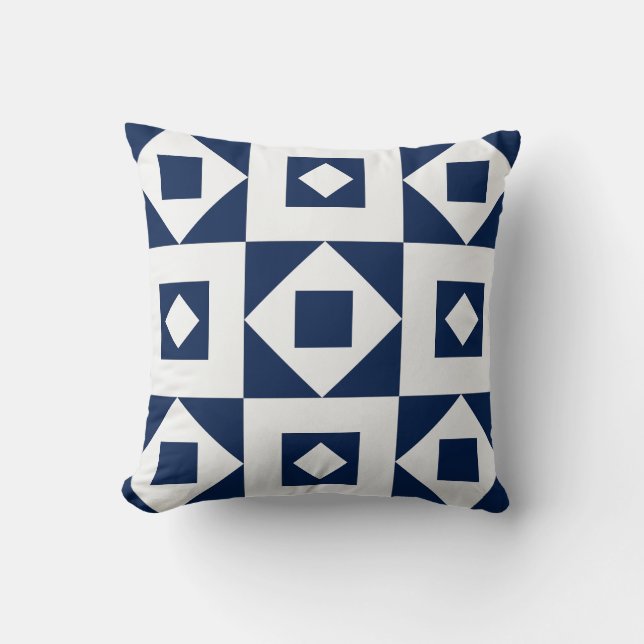 Coussin Couette minimaliste Marine Jeu blanc (Recto)