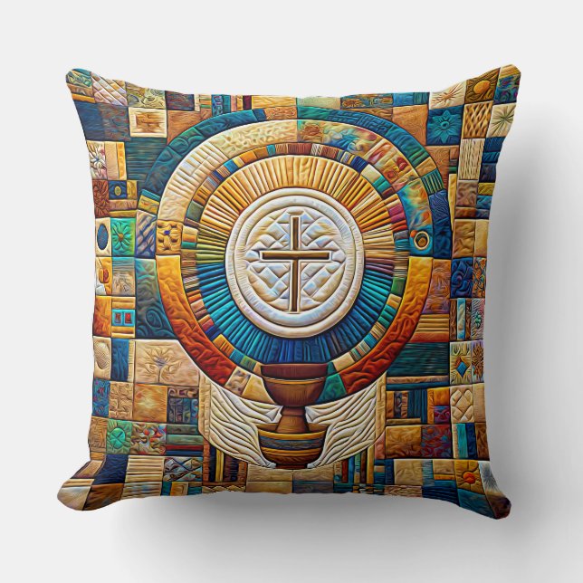 Coussin Couette Style Communion Host & Chalice Expressioni (Recto)