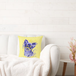 Coussin Couleur Abstrait bleu Chihuahua Jetée