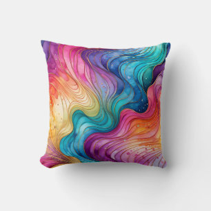 Coussin Couleur Abstrait Carré d'art d'encre Jouer Oreille