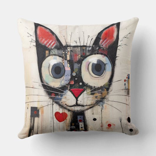 Coussin Couleur Abstrait large chat Jeu d'oreiller (Verso)