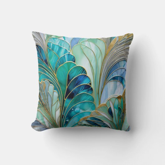 Coussin Couleur Art Déco Carré Jeu d'oreiller (Recto)