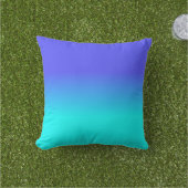 Coussin Couleur au néon bleue et lumineuse au néon F (Herbe)