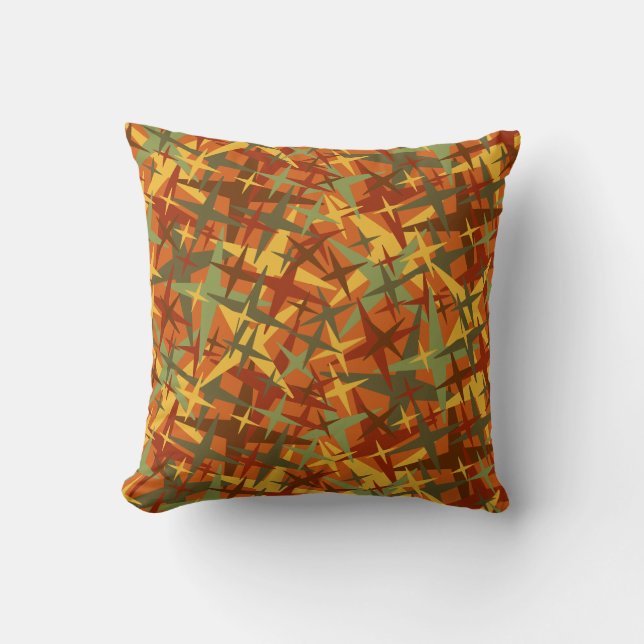 Coussin Couleur automne amusant avec étoiles (Recto)