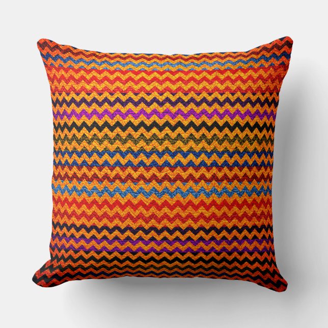 Coussin Couleur Chevron Stripes Cuir Look #31 (Recto)