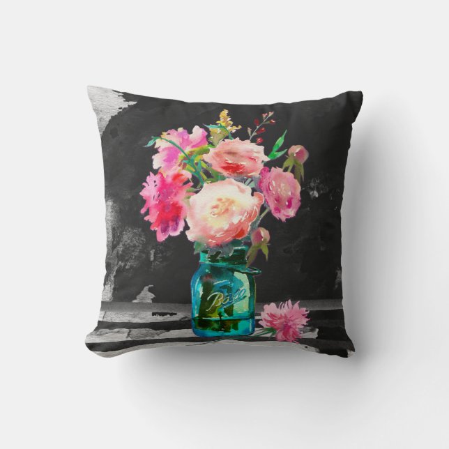 Coussin Couleur dans le carreau foncé et bilatéral (Recto)
