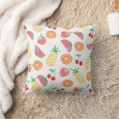 Coussin couleur d'aquarelle de fruits tropicaux (Couverture)