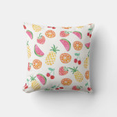 Coussin couleur d'aquarelle de fruits tropicaux (Recto)