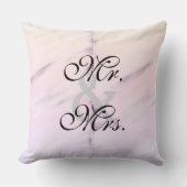 Coussin Couleur d'aquarelle de la crème violette de mariée (Recto)